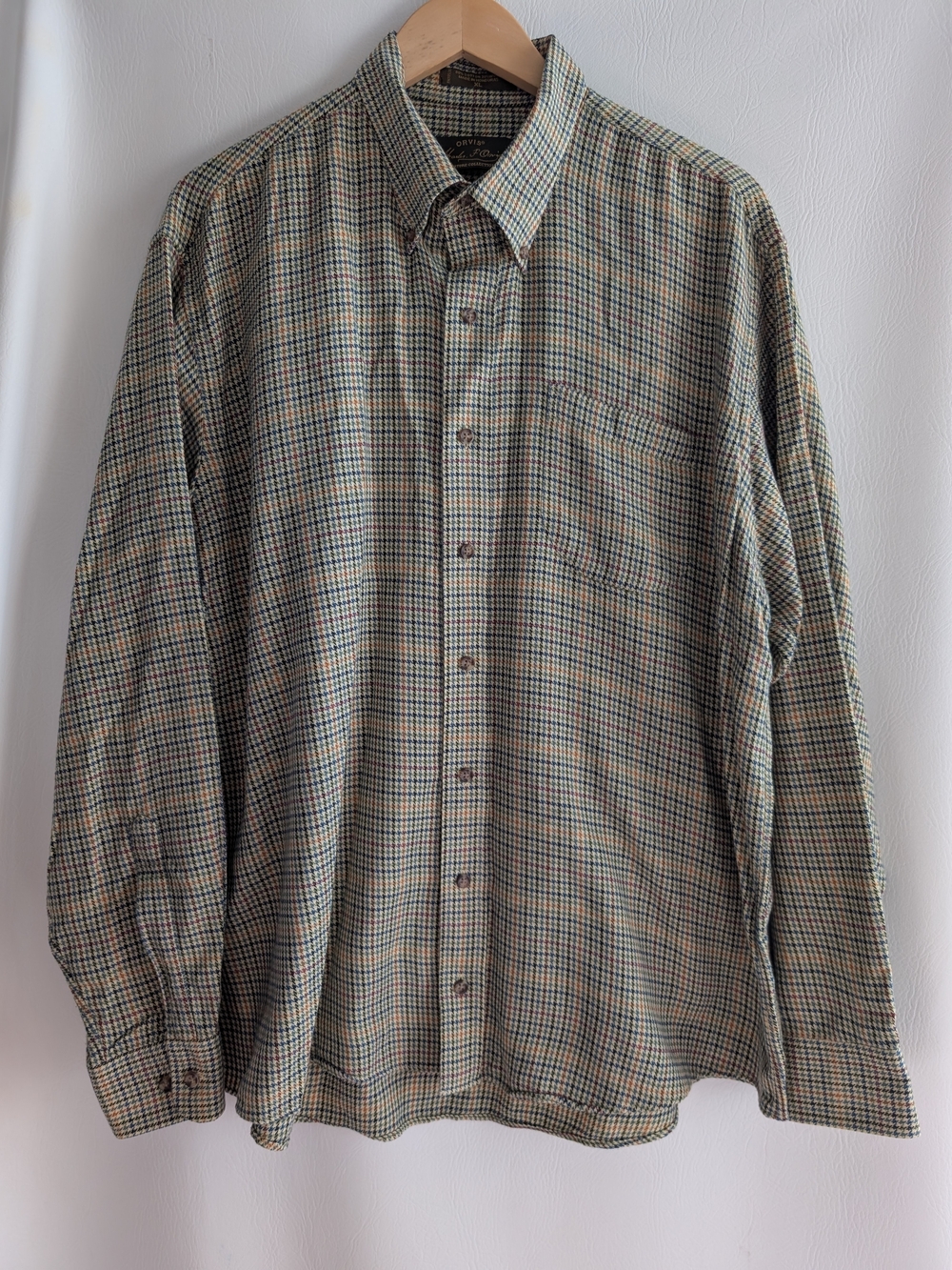 Orvis Signature Multi-check Plaid Cotton Wool Blend Button-Down Shirt - XL